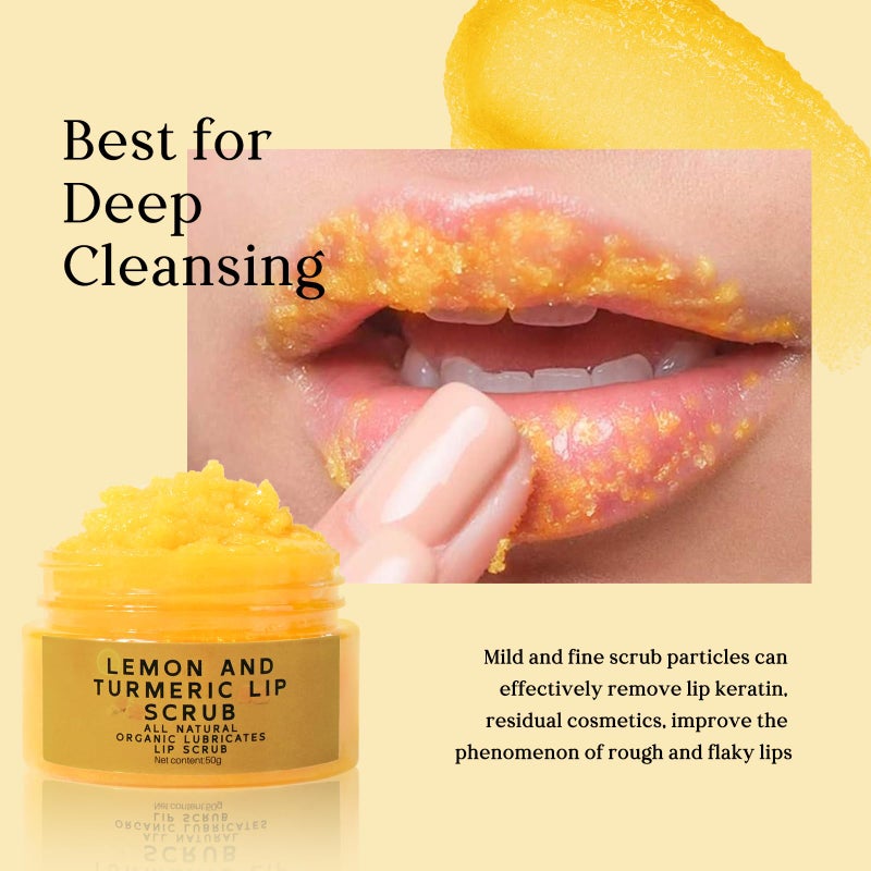 Freeorr Turmeric Lip Treatment Kit for Dark Lips, Lip Scrub&Lip Balm for Smokers, Lip Exfoliator Scrub for Hydration Chapped and Cracked Peel Lips - Image 3